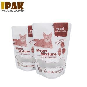 Pouch Ffrwythau Zipper Stand Up ar gyfer Bwyd Cat